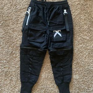 Black convertible joggers